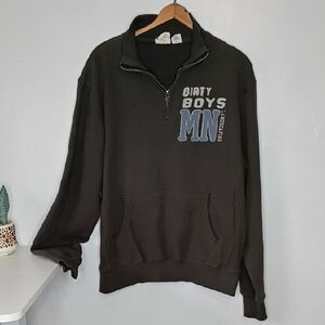 Blue 84 Dirty Boys MN Half-Zip Hoodie Mens  Medium Cozy Graphic Sweatshirt